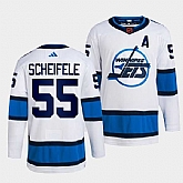 Men's Winnipeg Jets #55 Mark Scheifele White 2022 Reverse Retro Stitched Jersey Dzhi,baseball caps,new era cap wholesale,wholesale hats